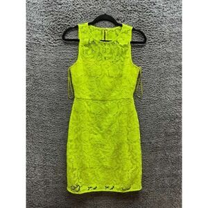 J. Crew Collection Neon Citrus Lace Sleeveless Sheath Dress Yellow Womens Size 6